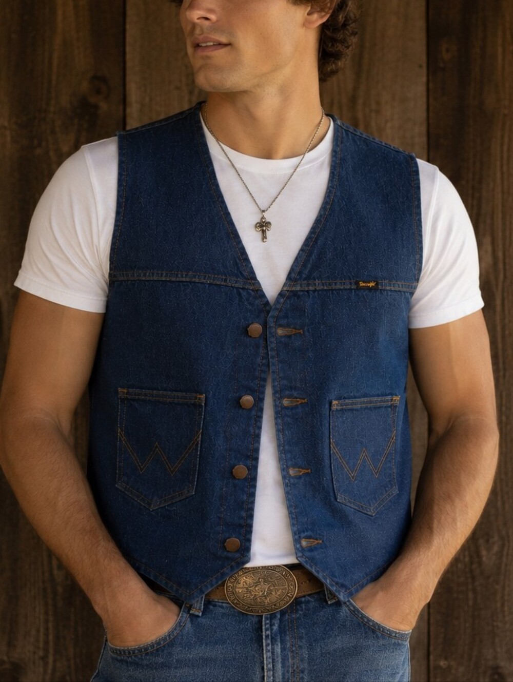 Vintage 90s Wrangler Men’s Indigo Denim Vest